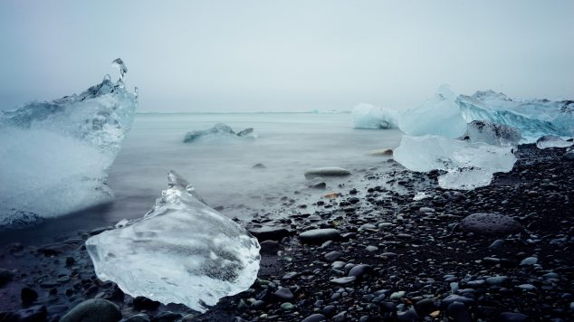 Photo of ice on a beach