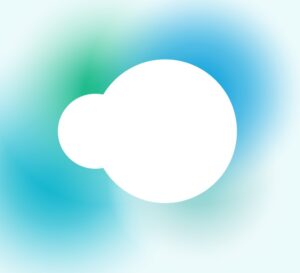 two white overlapping circles of different sizes: Silvercloud Logo